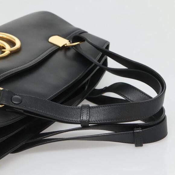 GUCCI GG Marmont Ally Hand Bag Leather Black Gold - Picture 7 of 16